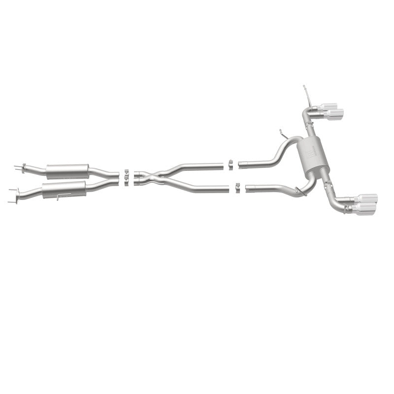 MagnaFlow Cat Back, SS, 2.5in, Quad Split Polish 4in tip 14-15 Jeep Grand Cherokee 3.6L/5.7L V6/V8 Magnaflow