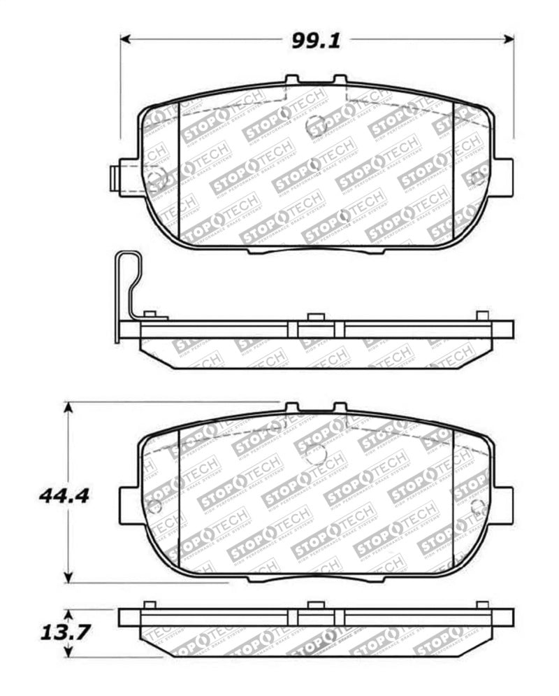 STOPTECH OE FIT REAR SPORT BRAKE PADS, 309.11800 - eliteracefab.com