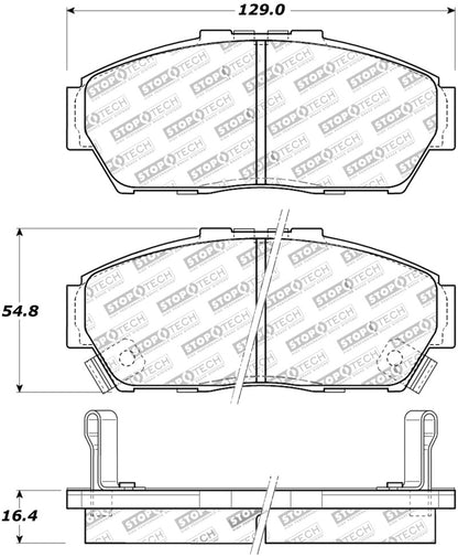 StopTech Street Touring 93-95 Honda Civic Coupe Front Brake Pads - eliteracefab.com