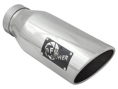 aFe MACH Force-Xp 4" 304 Stainless Steel Exhaust Tip 4" In x 6" Out x 15" L Bolt-On Right - 49T40601-P15 aFe