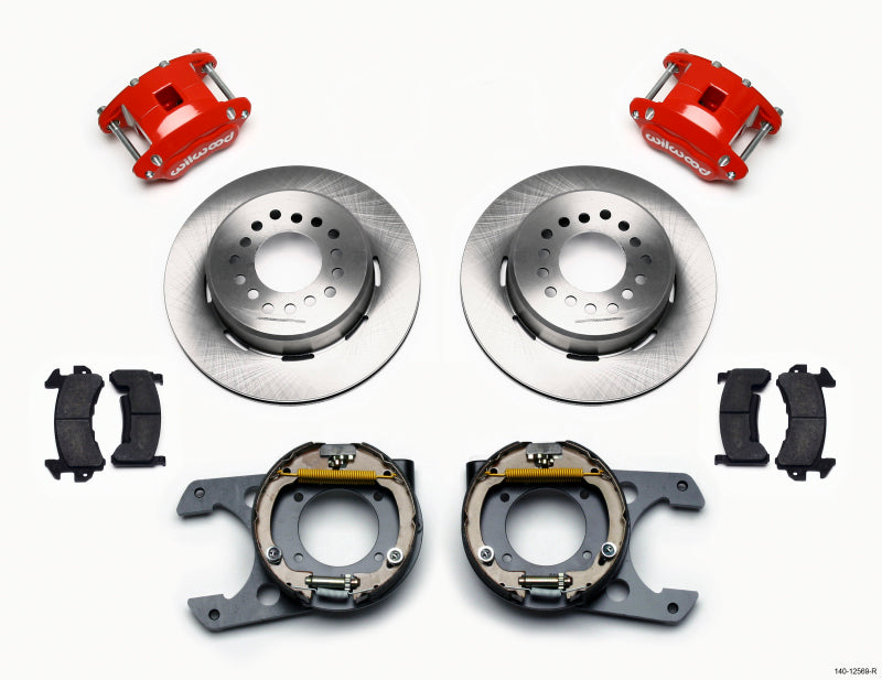 Wilwood D154 P/S Park Brake Kit Red Chevy C-10 2.42 Offset 5-lug Wilwood