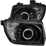 ANZO USA Honda Element Projector Headlights W/ Halo Black; 2003-200