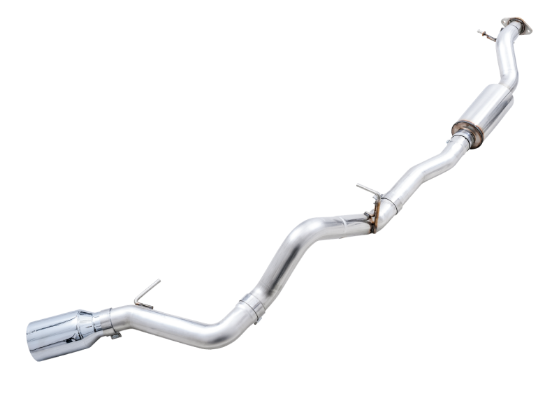 AWE Tuning 2021+ Ford Bronco 0FG Single Rear Exit Exhaust w/Chrome Silver Tip & Bash Guard - eliteracefab.com