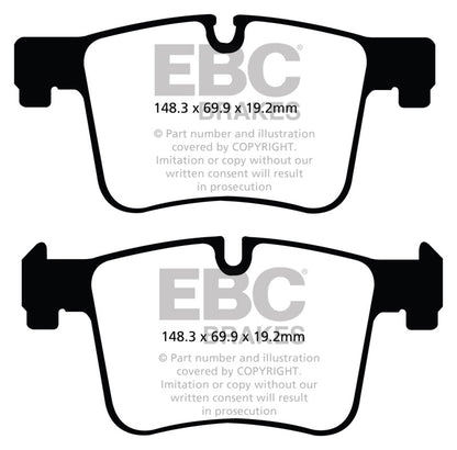 EBC 11+ BMW X3 2.0 Turbo (F25) Redstuff Front Brake Pads - eliteracefab.com