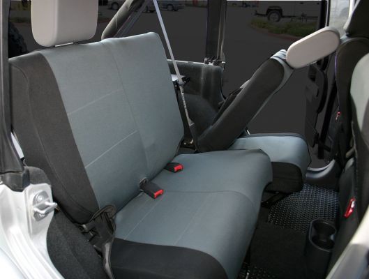 Rampage 2007-2018 Jeep Wrangler(JK) Custom Fit Seat Cover - Black/Grey - eliteracefab.com
