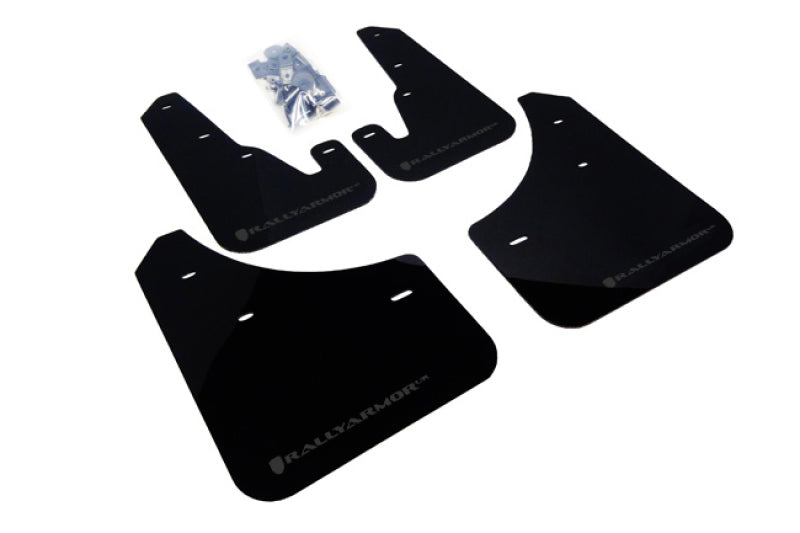 Rally Armor UR Mudflaps Urethane - Mazda 3 2004-2009 (inc. 2007-2009 Mazdaspeed3) - Black/Grey - eliteracefab.com