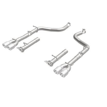MagnaFlow Axle-Back, SS, 2.5in, Quad Split Rear 3.5in Tip 2015 Dodge Challenger R/T 5.7L Magnaflow