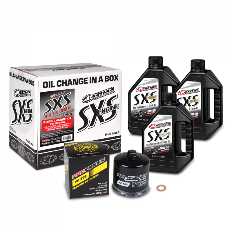 Maxima SxS Quick Change Kit 10W-50 Synthetic w/ Black Filter Maxima