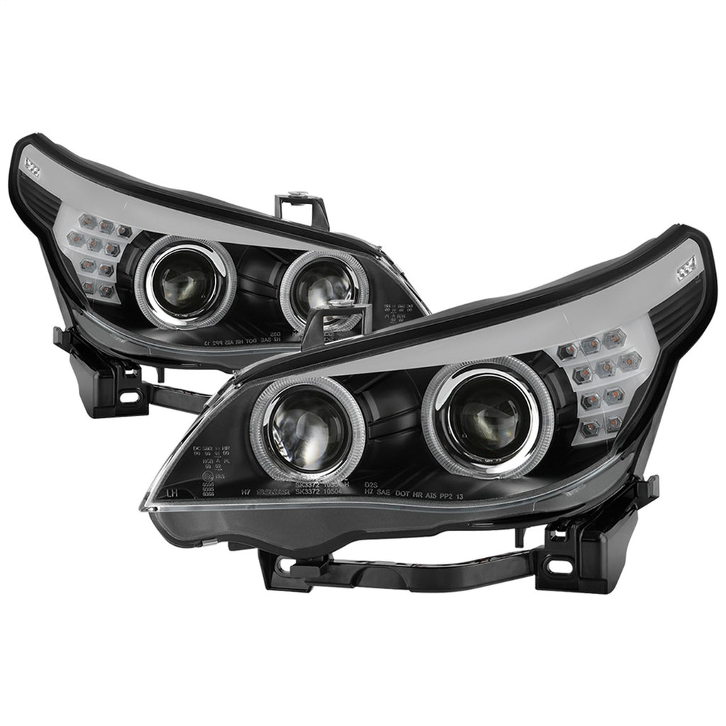 Spyder 09-12 BMW E90 3-Series 4DR Projector Headlights Halogen - LED - Black - PRO-YD-BMWE9009-BK - eliteracefab.com
