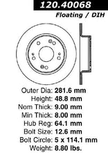 Load image into Gallery viewer, CENTRIC 08-10 HONDA ACCORD EX/EX-L/LX/LX-P/LX+ REAR PERFORMANCE ROTOR, 120.40068 - eliteracefab.com