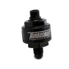 Load image into Gallery viewer, Turbosmart Billet Turbo Oil Feed Filter w/ 44 Micron Pleated Disc AN-4 Male to AN-4 ORB- Black - eliteracefab.com