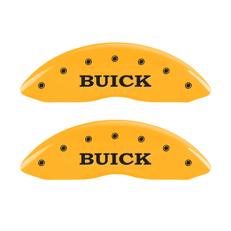 MGP 4 Caliper Covers Engraved Front Buick Rear Yellow Finish Black Char 2007 Buick Lucerne MGP