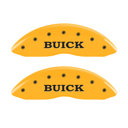 MGP 4 Caliper Covers Engraved Front Buick Rear Yellow Finish Black Char 2007 Buick Lucerne MGP