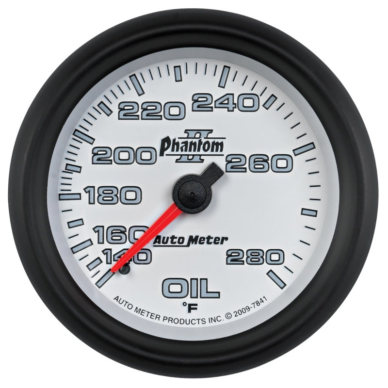 AutoMeter Gauge Oil Temp 2-5/8in. 140-280 Deg. F Mechanical Phantom II 7841
