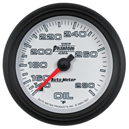 AutoMeter Gauge Oil Temp 2-5/8in. 140-280 Deg. F Mechanical Phantom II 7841