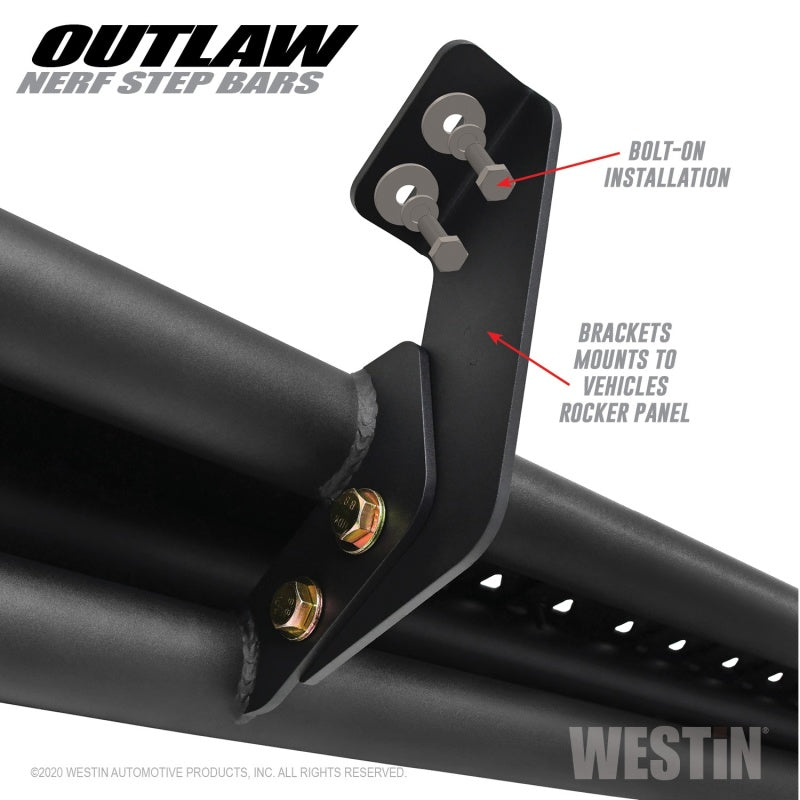 Westin 2020 Jeep Gladiator Outlaw Nerf Step Bars - Textured Black - eliteracefab.com