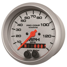 Load image into Gallery viewer, Autometer Marine Silver 3-3/8in. 140MPH GPS Speedometer Gauge