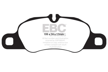 EBC 09-12 Porsche 911 (997) (Cast Iron Rotor only) 3.6 Carrera 2 Yellowstuff Front Brake Pads - eliteracefab.com