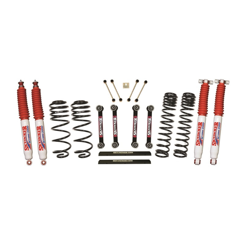 Skyjacker 03-06 Jeep TJ 4in D-Rate Long Travel Kit w/ OE FR/RR Lower Links/Hydro 7000 Shocks - eliteracefab.com