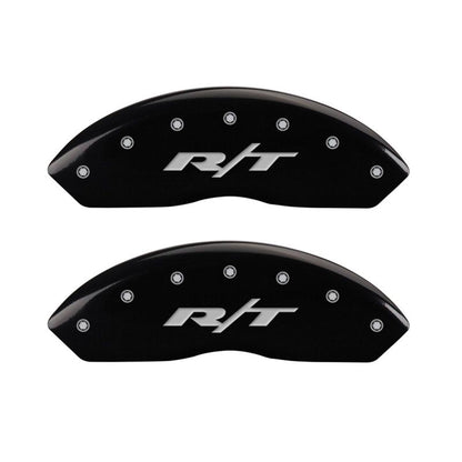 MGP 4 Caliper Covers Engraved Front & Rear RT Black finish silver ch MGP