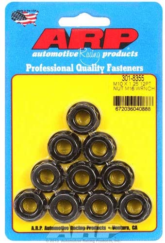 ARP M10 x 1.25 (5) 12-Point Nut Kit (Pack of 10) - eliteracefab.com