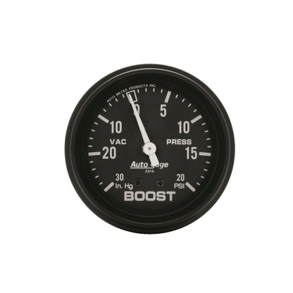 Autometer Black 2-5/8in 30 In Hg-Vac / 20 PSI Mechanical Vacuum/Boost Gauge 2310