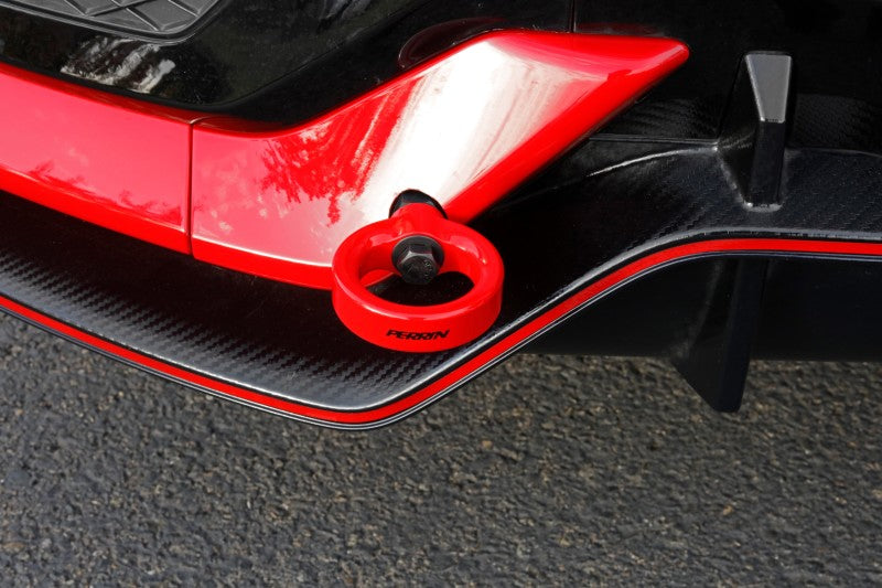 Perrin 10th Gen Civic SI/Type-R/Hatchback Tow Hook Kit (Rear) - Red - eliteracefab.com