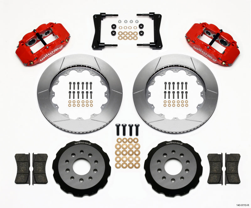Wilwood Narrow Superlite 6R Front Hat Kit 14.00in Red 2005-2014 Mustang Wilwood