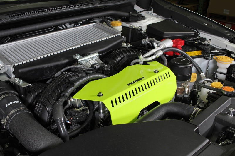 Perrin 2022+ Subaru WRX Pulley Cover - Neon Yellow - eliteracefab.com