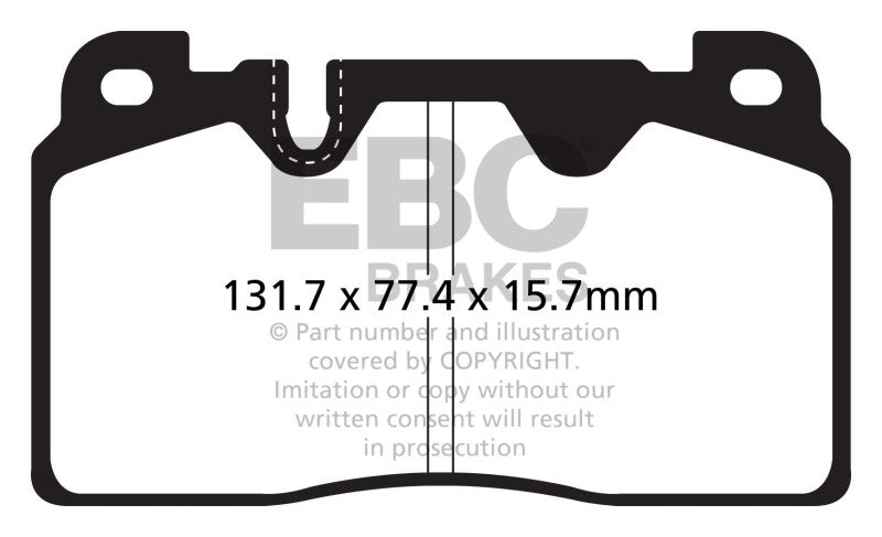 EBC 12+ Audi Q5 2.0 Turbo (Brembo) Redstuff Front Brake Pads - eliteracefab.com