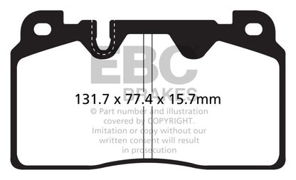 EBC 12+ Audi Q5 2.0 Turbo (Brembo) Redstuff Front Brake Pads - eliteracefab.com