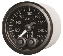 AutoMeter GAUGE; WATER TEMP; PRO-CONTROL; 52MM; BLK; 100-260deg.F; 1/8in. NPTF MALE - eliteracefab.com