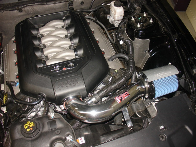 Injen 11 Ford Mustang GT V8 5.0L Power-Flow Wrinkle Blk Short Ram Air Intake w/ MR Tech/Heat Shield - eliteracefab.com