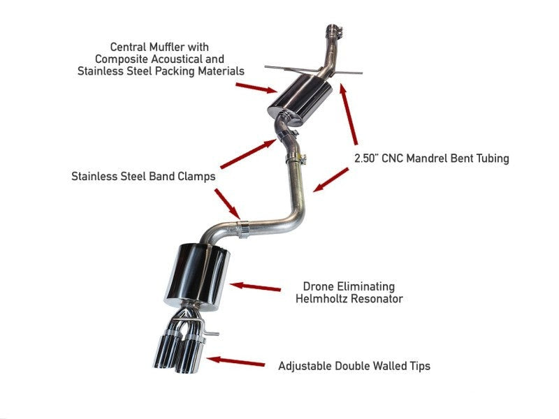 AWE Tuning Audi B8 A4 Touring Edition Exhaust - Single Side Polished Silver Tips - eliteracefab.com