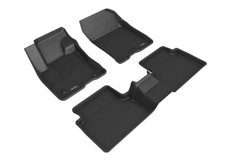 3D MAXpider 21-24 Ford Bronco Sport Kagu 1st / 2nd Row Floormats - Black 3D MAXpider