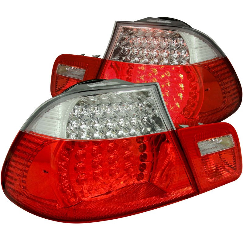 ANZO 2000-2003 BMW 3 Series E46 LED Taillights Red/Clear - eliteracefab.com