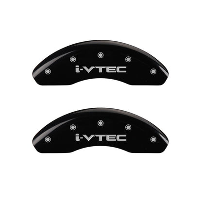MGP Front set 2 Caliper Covers Engraved Front i-Vtec Black finish silver ch MGP