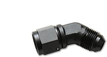 Load image into Gallery viewer, Vibrant -6AN Male Flare to Male -6AN ORB Swivel 45 Degree Adapter Fitting - Anodized Black - eliteracefab.com