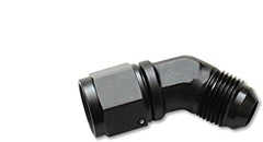 Vibrant -6AN Male Flare to Male -6AN ORB Swivel 45 Degree Adapter Fitting - Anodized Black - eliteracefab.com