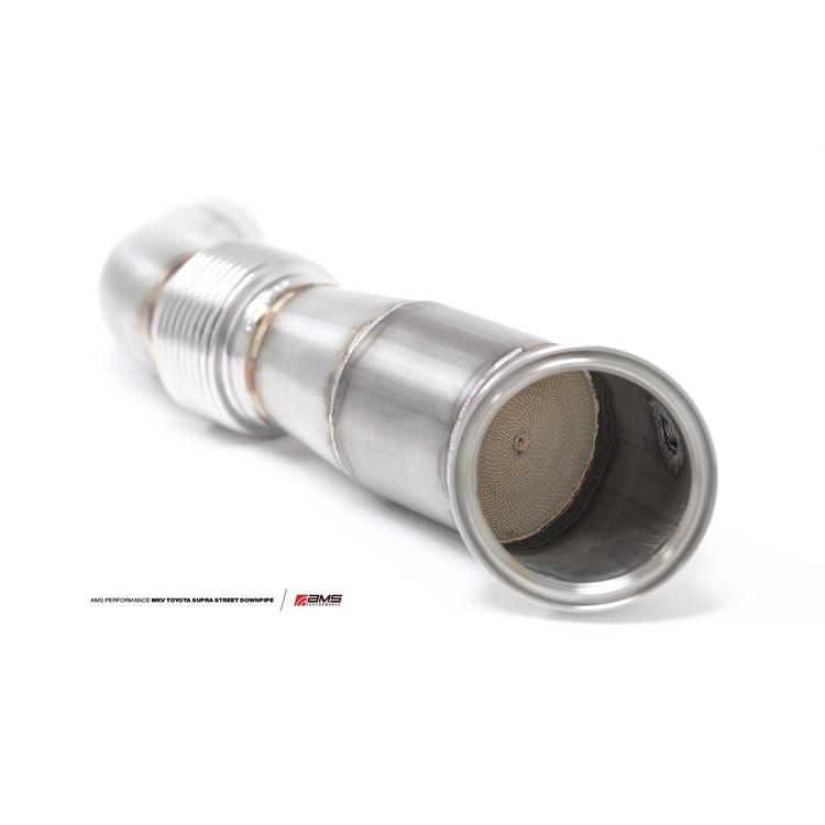 AMS Downpipe w/ Ultra High-Flow GESI Cat | 2020-2021 Toyota Supra A90 3.0L - eliteracefab.com