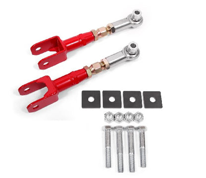 BMR MUSTANG ADJUSTABLE TOE RODS, REAR ON-CAR ADJUSTABLE WITH ROD ENDS RED ( 2015-2015 ) - eliteracefab.com