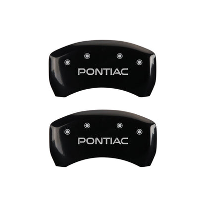 MGP 4 Caliper Covers Engraved Front & Rear Pontiac Black Finish Silver Char 2007 Pontiac Solstice MGP