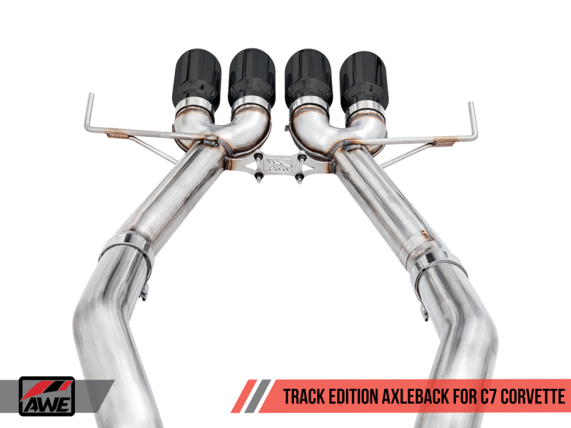 AWE Tuning 14-19 Chevy Corvette C7 Z06/ZR1 (w/o AFM) Track Edition Axle-Back Exhaust w/Black Tips - eliteracefab.com