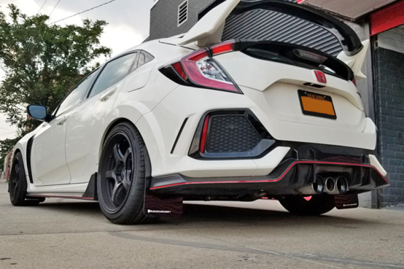 Rally Armor 17-18 Honda Civic Type R (Type R Only) UR Black Mud Flap w/ Dark Grey Logo - eliteracefab.com