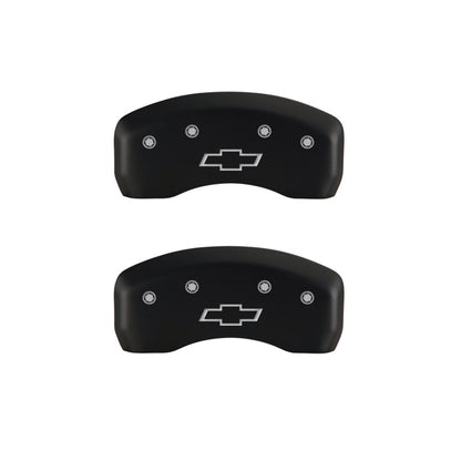 MGP 4 Caliper Covers Engraved Front & Rear Bowtie Red finish silver ch - eliteracefab.com