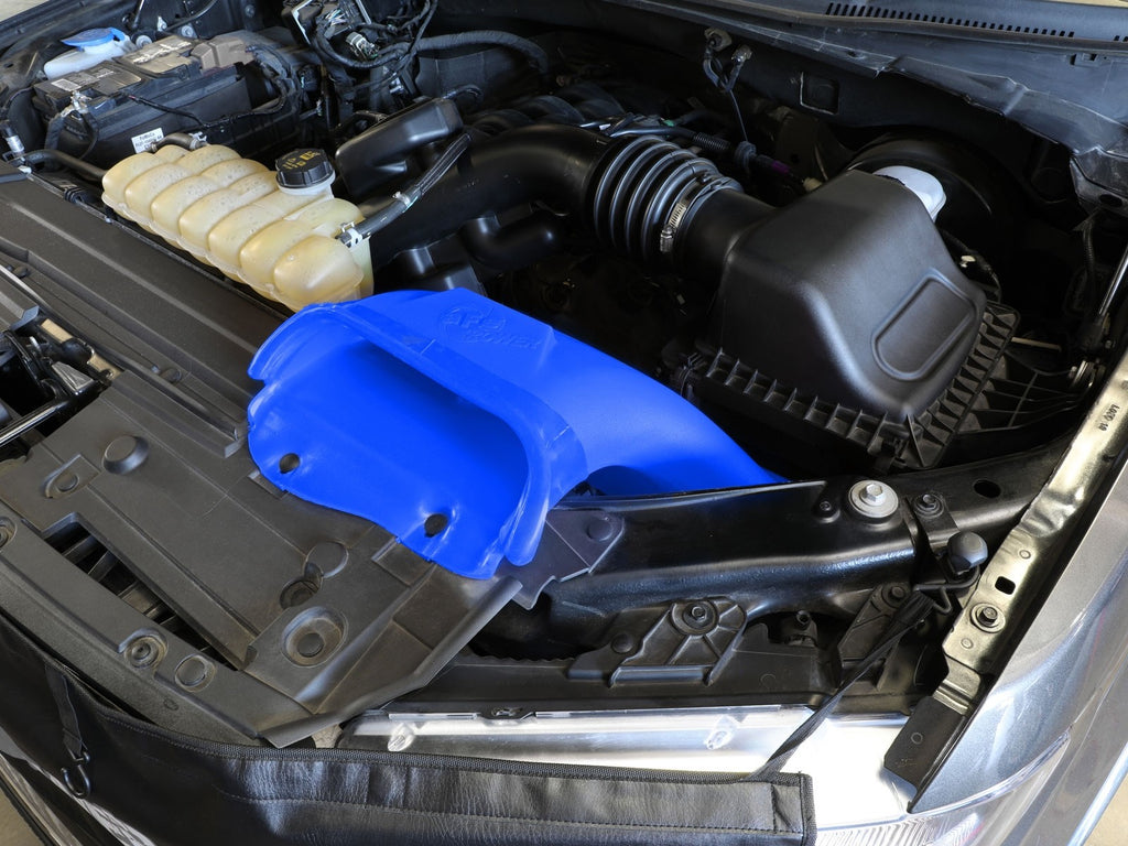 aFe Rapid Induction Dynamic Air Scoop 2021+ Ford F-150V6/V8 - Blue - eliteracefab.com