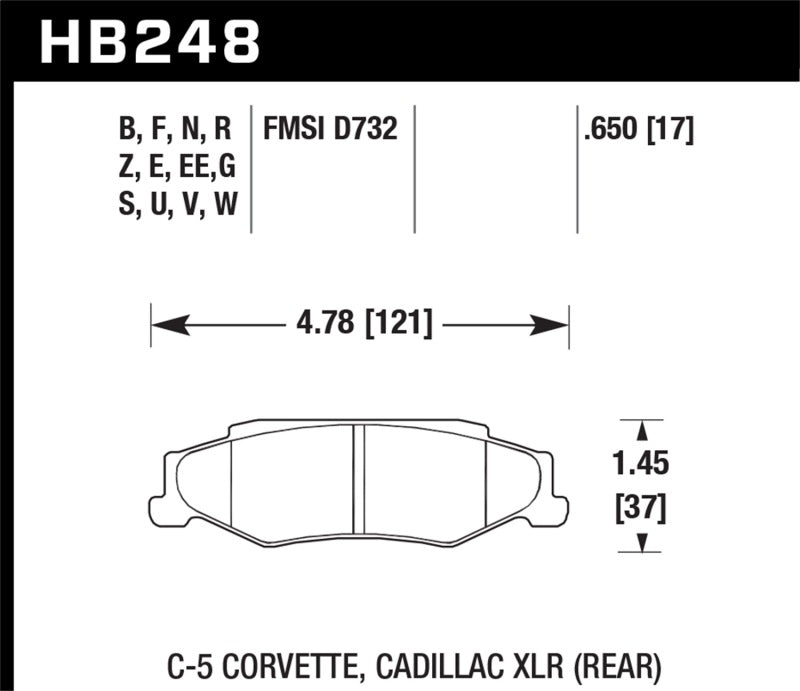 Hawk Performance DTC-50 Rear Brake Pads - HB248V.650 Hawk Performance