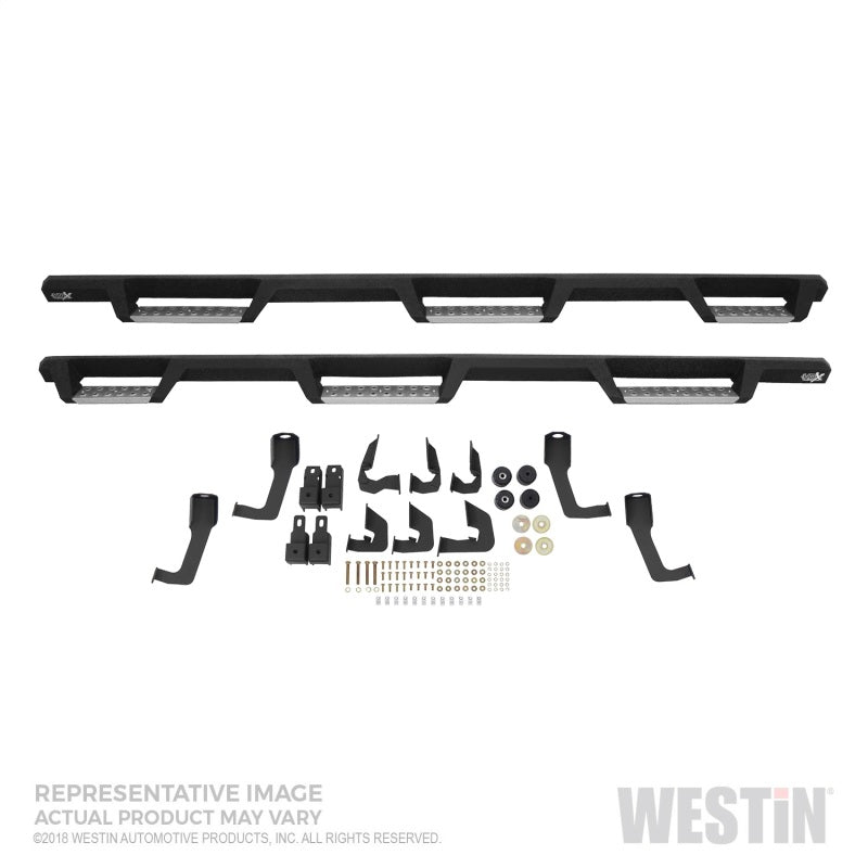 Westin/HDX 10-18 Ram 2500/3500 Crew Cab (8ft Bed) Drop Wheel to Wheel Nerf Step Bars - Txt Black