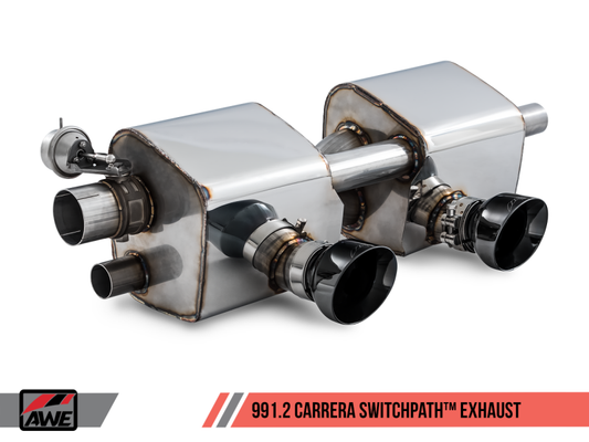 AWE Tuning Porsche 911 (991.2) Carrera / S SwitchPath Exhaust for PSE Cars - Diamond Black Tips - eliteracefab.com