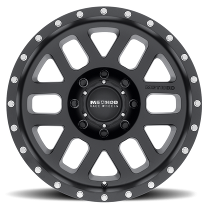 Method MR306 Mesh 18x9 -12mm Offset 8x6.5 130.81mm CB Matte Black Wheel - eliteracefab.com
